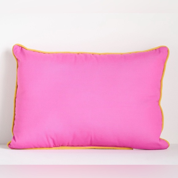 Anthropologie Kenia Embroidered Floral Indoor/Outdoor Pillow,Pink, NWT - Picture 2 of 3